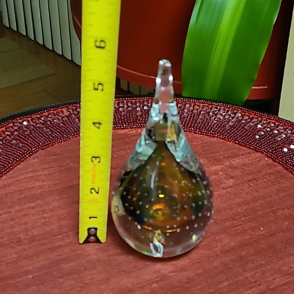 M.P. Crystal Pear Shape Paperweight - Picture 5 of 7